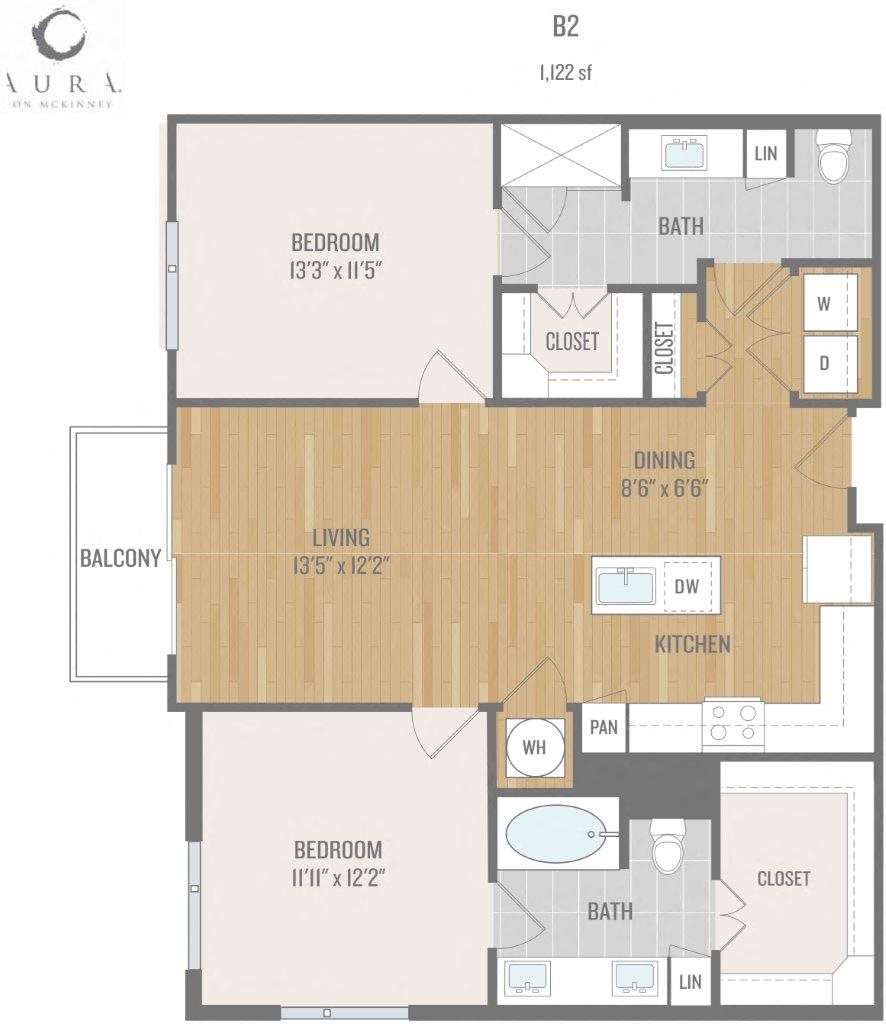 Aura On Mckinney Apartments B2 Floor Plan Aura On Mckinney Apartments B2 Floor Plan